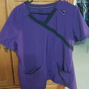 Purple black scrub top